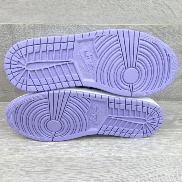 Air Jordan 1 Mid Purple Pulse Aqua White Sneakers Mens Size 9 NEW - Picture 11 of 15